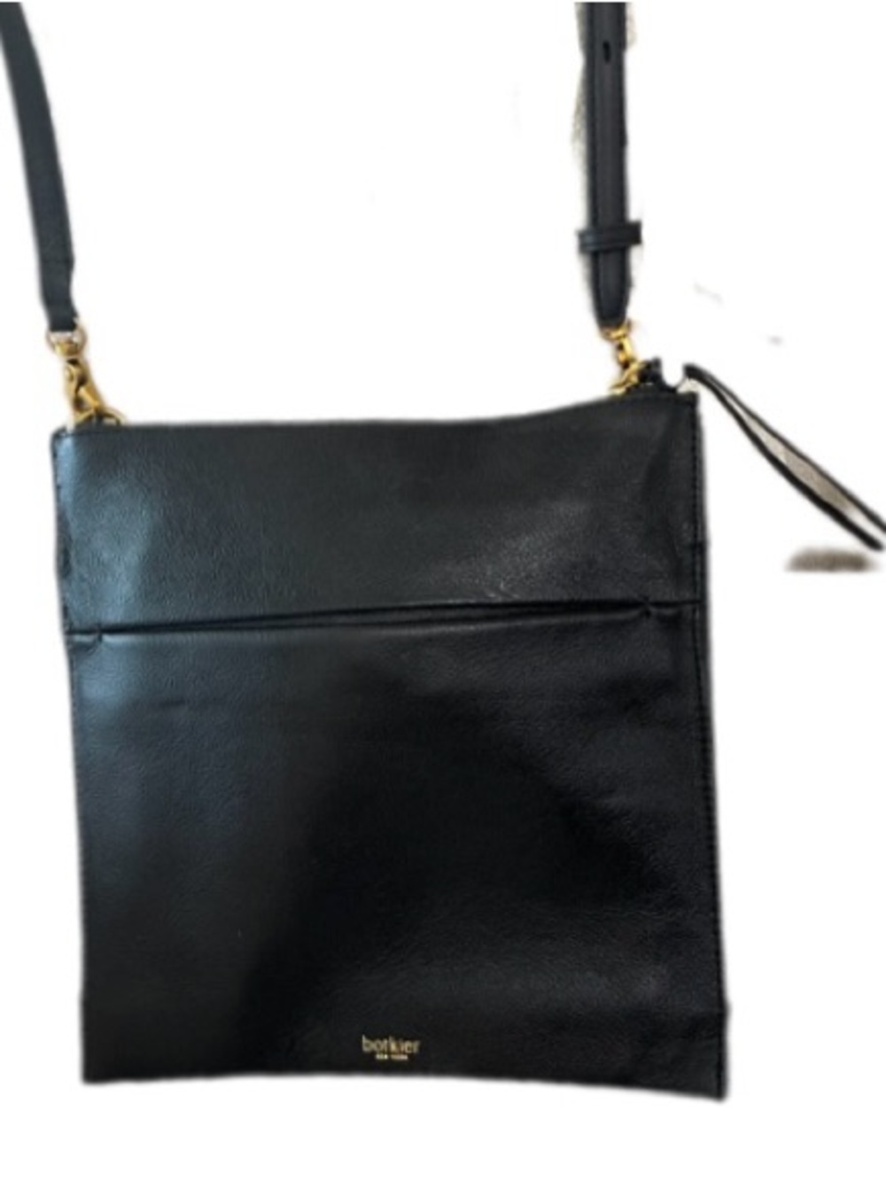 Botkier EUC Chelse Black Leather Crossbody Bag With Gold Hardware.